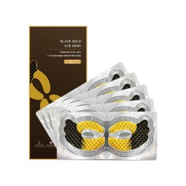 Boderi Black Gold Under Eye Patches, 5PCS Pearl Caviar Concentration Essence Eye Masks-Grace Under Eye Masks for Dark Circles and Puffiness