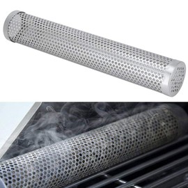 Natudeco 30.5 cm BBQ Smoking Tube Smoke Generator Smoking Tube Stainless Steel Smoking Tube Easy and Safe Way to Smoke Cheese, Fish, Pork, Beef, Nuts (Round)