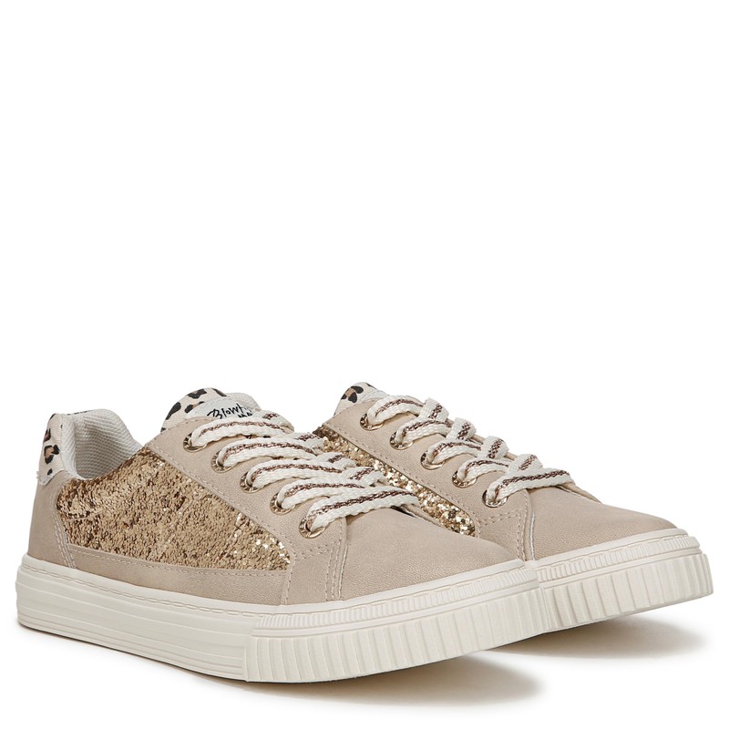 Blowfish Malibu Youth Girls Amaze-B-K Sneaker Gold Glitter/Faux Leather 4