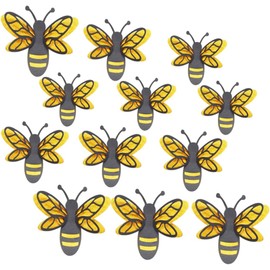 12Pcs 3D Honey Bee Stickers, Reusable Static Clings for Wall Windows Craft Decor, Vibrant Honeycomb Party Decorations