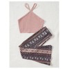 Floerns Girl's 2 Piece Outfit Halter Crop Top and Paisley