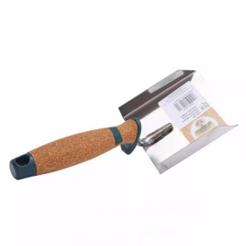 OLEJNIK J L PROFESSIONAL Double-sided plastering trowel, corner trowel, double sided, stainless steel with cork handle, 80 x 90 mm, for precise construction and renovation work