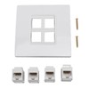 Cat 6 Ethernet Wall Plate 4 Ports Detachable Female to