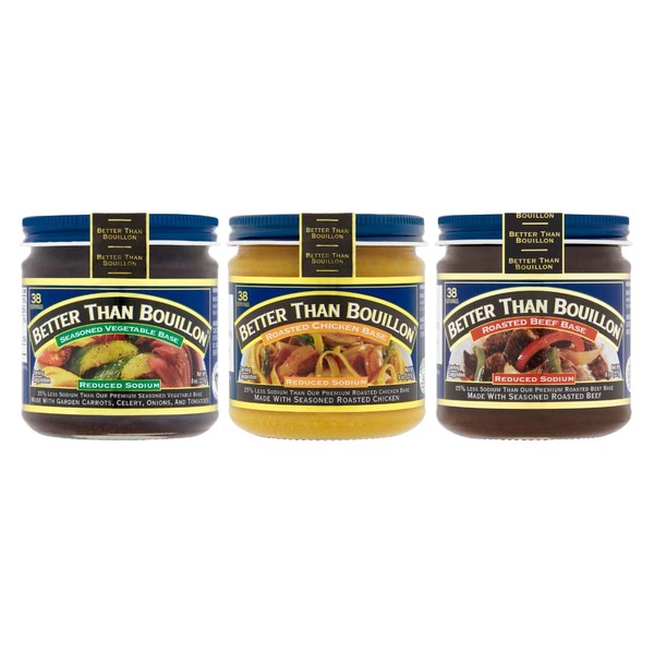 Better Than Bouillon Reduced Sodium Base Variety Pack, 1 Jar