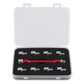 Deror Motorcycle Spoke Wrench CNC Spanner Set 5.0‑6.8 Length 93mm/3.7in for Most Motorbike 5.0, 5.2, 5.4, 5.6, 5.8, 6.0, 6.2, 6.4, 6.6, 6.8(C(Red)