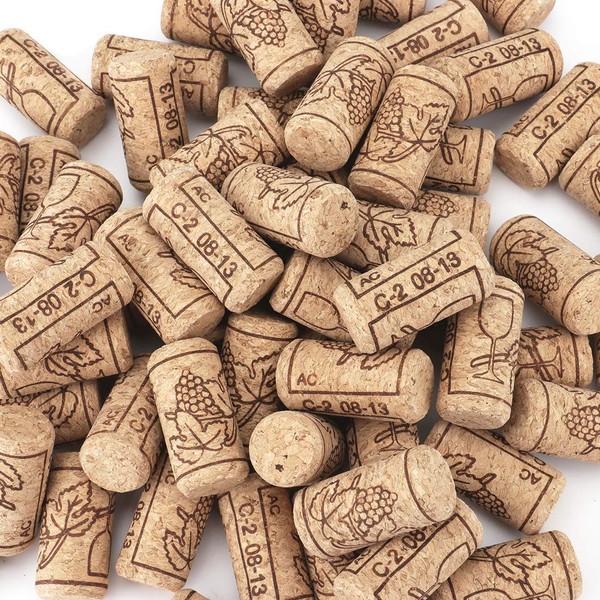 Tebery 100 Pack #8 Natural Wine Corks, 7/8" x 1 3/4" Premium Straight Cork, Wine Stopper for Corking Homemade Wine Making Art Projects