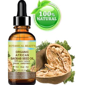 ORGANIC BAOBAB SEED Oil AFRICAN. 100% Pure/Natural/Undiluted/VIRGIN/UNREFINED Cold Pressed Carrier Oil. For Skin, Hair, Lip and Nail Care. 0.5 Fl. oz. - 15 ml.