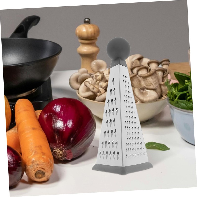 GRIRIW Ergonomic Handle Cheese Grater Set 4 Sides Box Grater