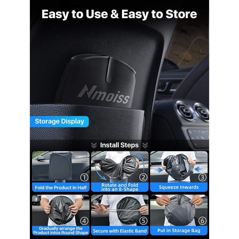 [2025 Upgraded] Nmoiss Car Windshield Sun Shade [Dot Matrix Reflective