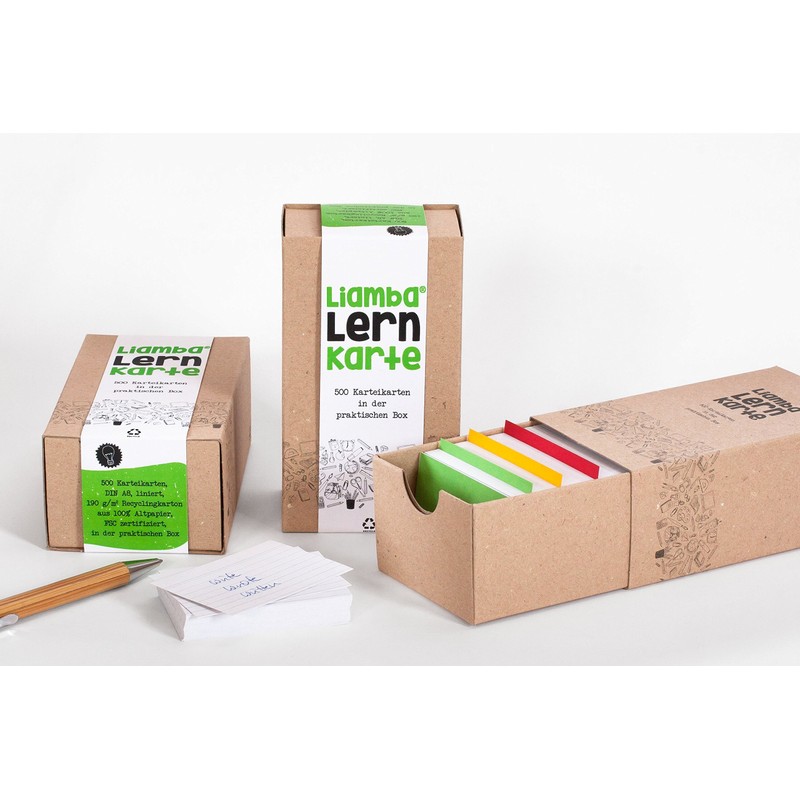 Liamba learning card 500 index cards in practical learning box