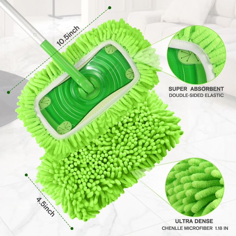 Mop Refills for Swiffer Sweeper,SealUncle Reusable Microfiber Mop Pads Washable
