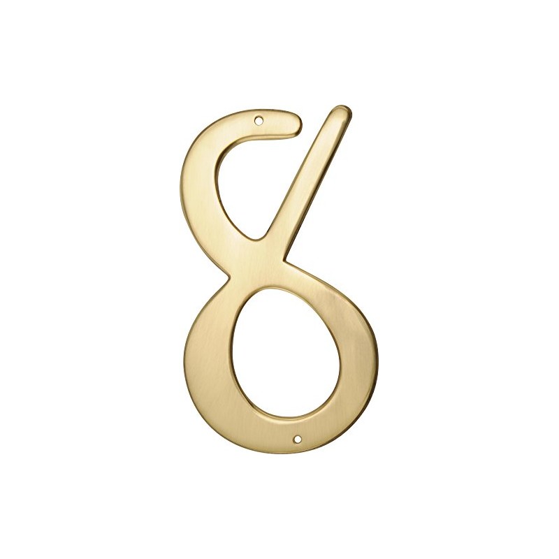 HIllman 847050 4-Inch Nail-On Traditional Solid Brass House Number 8