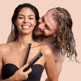 vinsk® Carbon Comb Beard Comb Fine & Coarse Hair Comb for Men | 100% Anti-Static for Beard & Hair | Fine Styling Comb in Hairdresser Quality | Hair Comb for Perfect Hair Styling Now