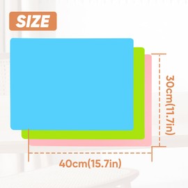 Bastelunterlage 3er Set Silikonmatte Basteln Malunterlage Kinder Groß Silikon Matte für Kinder Abwaschbar Rutschfeste Unterlage Tisch für Basteln Malen Gießharz