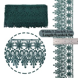 GXTIZAS Green Lace Trim 5 Yards Wide Venise Lace Ribbon Embroidered Edge Trim for Sewing Crafts Pillow Case