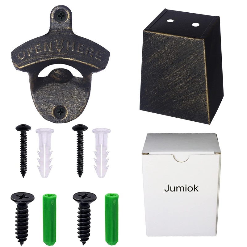 Jumiok Old Fashioned Beer Bottle Opener Wall Mounted Bottle Top