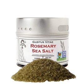 Rosemary Sea Salt - Gourmet Infused Sea Salt - Artisanal Seasoning - Non GMO - All Natural - Sustainably Sourced - Small Batch - Magnetic Tin - Hand Packed