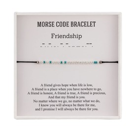 Friendship Gifts for Women,Friendship Sterling Silver Morse Code Bracelet, Thank You Gift,Birthday Jewellery Gifts for Women (0607B009)