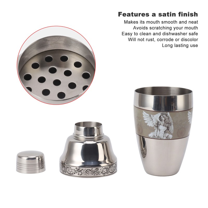 Cocktail Shaker Dishwasher Safe 304 Stainless Steel Rust Proof Drink