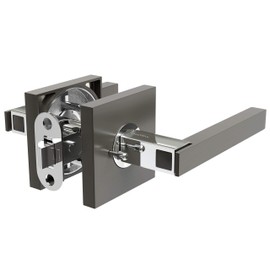 Avalon 0590 'Nika' - Modern Door Handle Lever Set in Satin Gunmetal Finish (Privacy/Passage)