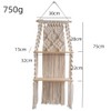 lomonmen Macrame Shelf, Boho Shelf, Hand-Woven Floating Shelf, Double Layer,