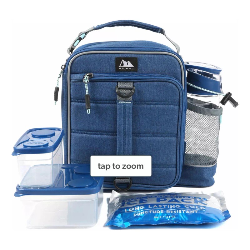 AZpro Lonchera Expandible Botella 650ml 2 Toppers Icepack Azpro