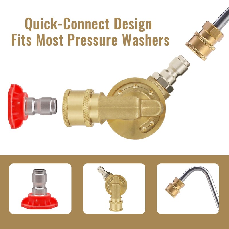 Angry Pony 1/4 Quick Connect Pressure Washer Pivoting Coupler, 240°