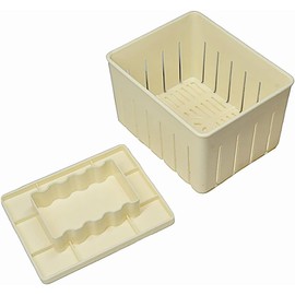 AIMALL Tofu Press Mould DIY Kit for Homemade Soy Cheese Maker Kitchen Tool with Drainage Slots Durable Reusable Food-Grade Plastic Box 5.51x4.13x3.74 Inch