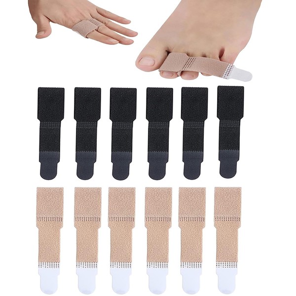 JOYOLA 12 Pcs Hammer Toe Bandages, Toe Straightener, Toe Splint Splint for Overlapping Toes, Broken, Overlapping, Curved