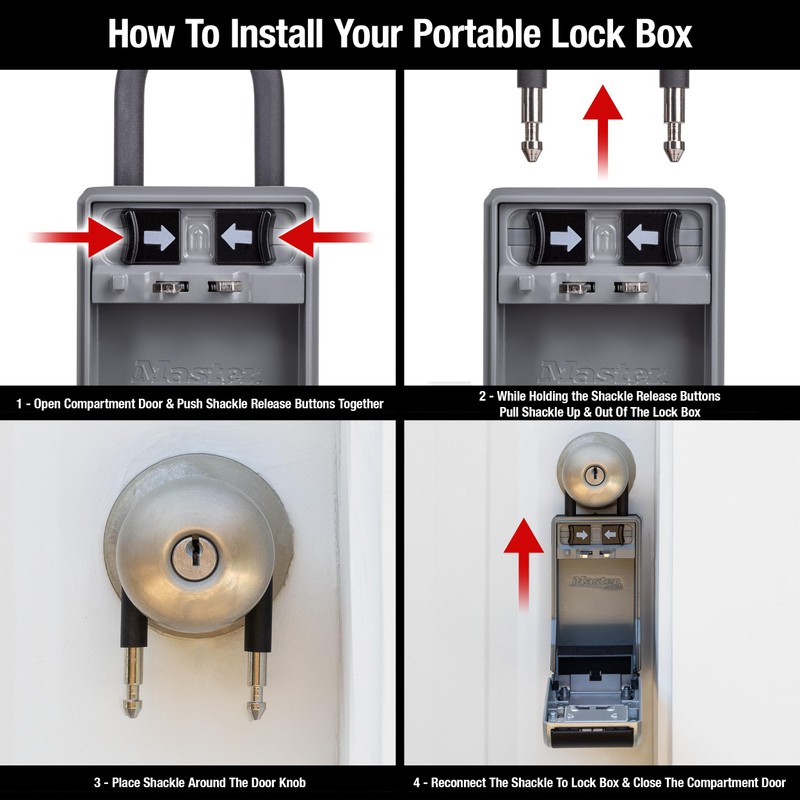 Master Lock High Capacity Key Lockbox, Combination Dial, Removable Shackle
