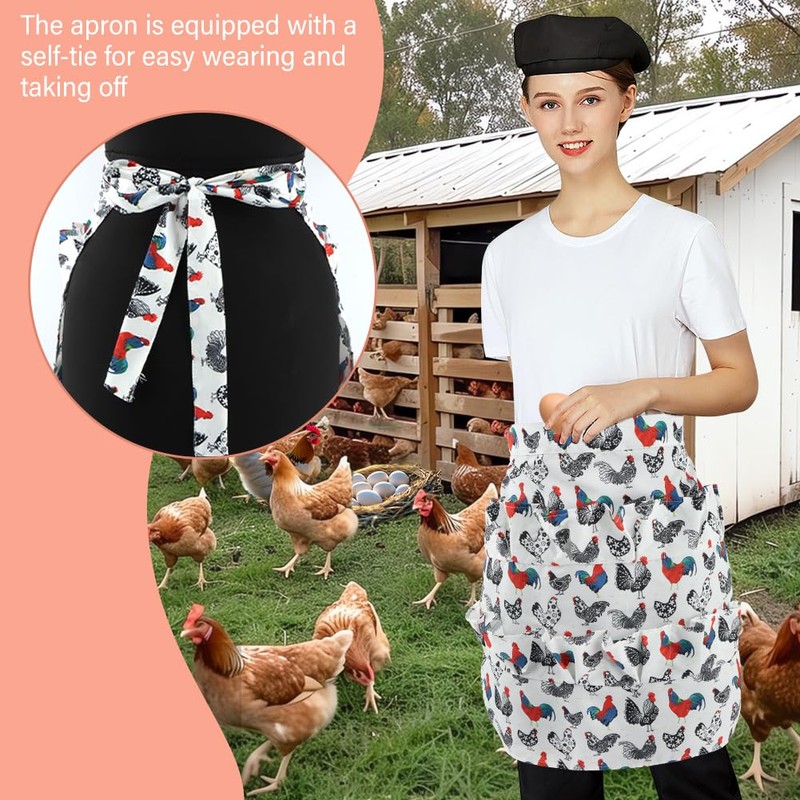 NINEFOX Egg Apron, Egg Collecting Apron for Chicken Duck Goose