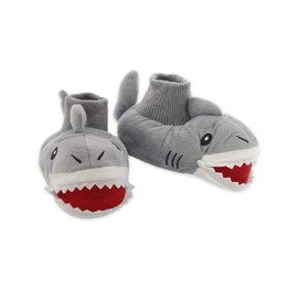 Yankee Toy Box Plush Shark Fish Toddler Boys Girls Sock Top Slippers (5-6 M US Toddler, Shark Grey)