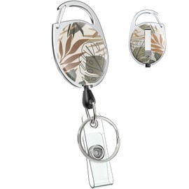 Uniclife Cute Retractable Keychain, Monstera Leaf Retractable Badge Holders, Key Ring, Badge Clip for Keys and ID Card, Heavy Duty Badge Reel with Carabine
