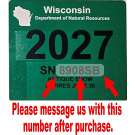 ATV license Plate, Wisconsin ATV License Plate Wisconsin ATV Printed Plate, WI ATV  Aluminum plate Reg number required to ship