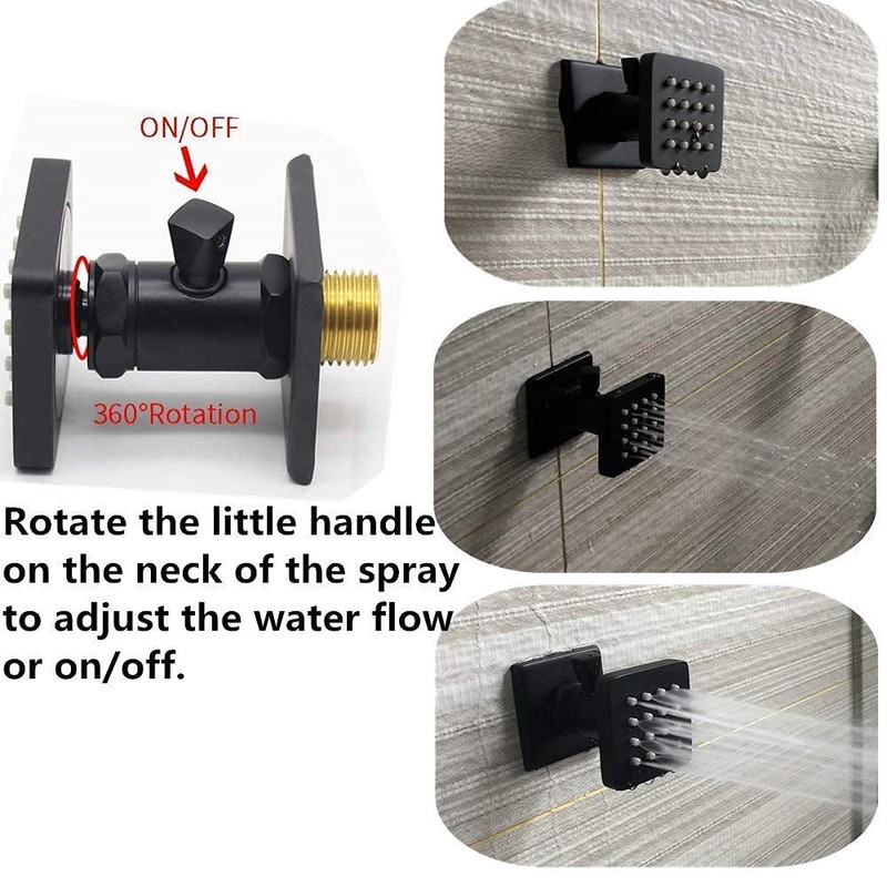 Backnets Shower Body Spray Solid Brass Massage Jets Wall Mount,
