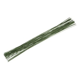sourcing map 50 Pcs 18 Gauge(1.3mm) Floral Stem Wire 14 Inches Green Floral Wire for DIY Artificial Florist Flower Arrangement