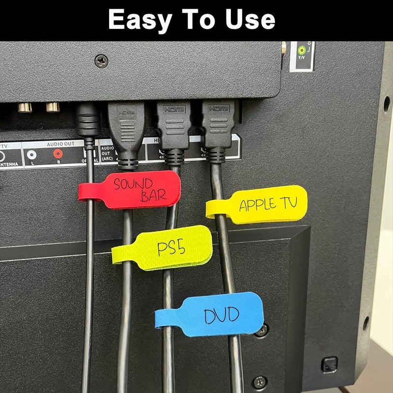 Cable Labelling Cable Labelling Reusable, Pack of 32 Multicoloured Writeable