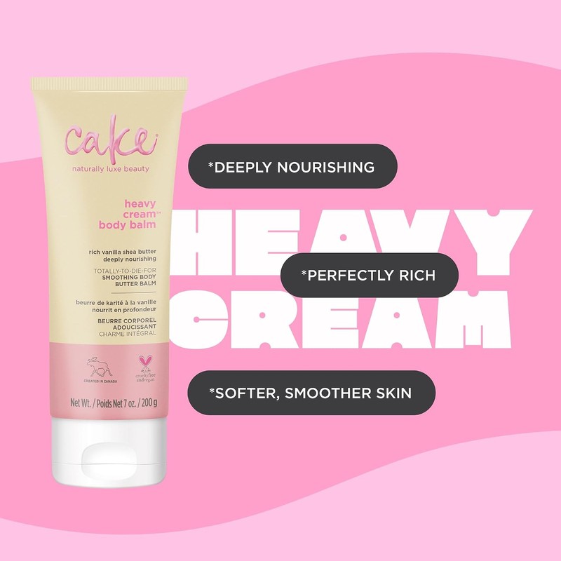 Cake Beauty Heavy Cream Smoothing Body Butter Balm, 6.76 Ounce