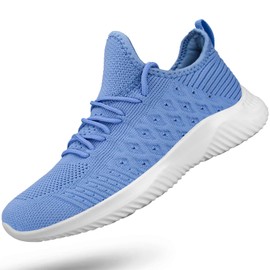 Feethit - Zapatos antideslizantes para correr, transpirables, para entrenamiento, ligeros, para gimnasio, Azul-cielo, 26 cm