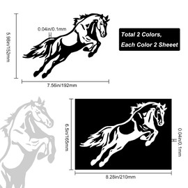 GORGECRAFT 4Pcs 2 Colors Horse Car Stickers Reflective Protective Automatic Decal Waterproof Vinyl Window Saftety Warning Sign Sticker for Motorcycle Auto Car Truck Side Door Bumper Laptop Wall Decor