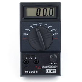 JCM 60-MM6115 Capacitance Meter – High-Precision Capacitor Tester with Zero Adjustment – Measures 200pF to 2000µF – LCD Display – Portable Digital Capacitance Meter