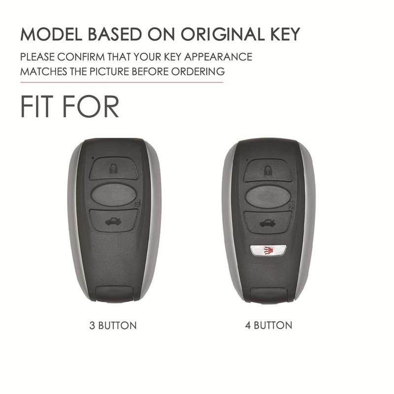 TECART Leather Key Fob Cover Fit for Subaru Outback Ascent