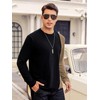 Hardaddy Men's Casual Contrast Color T-Shirts Long Sleeve Crew Neck