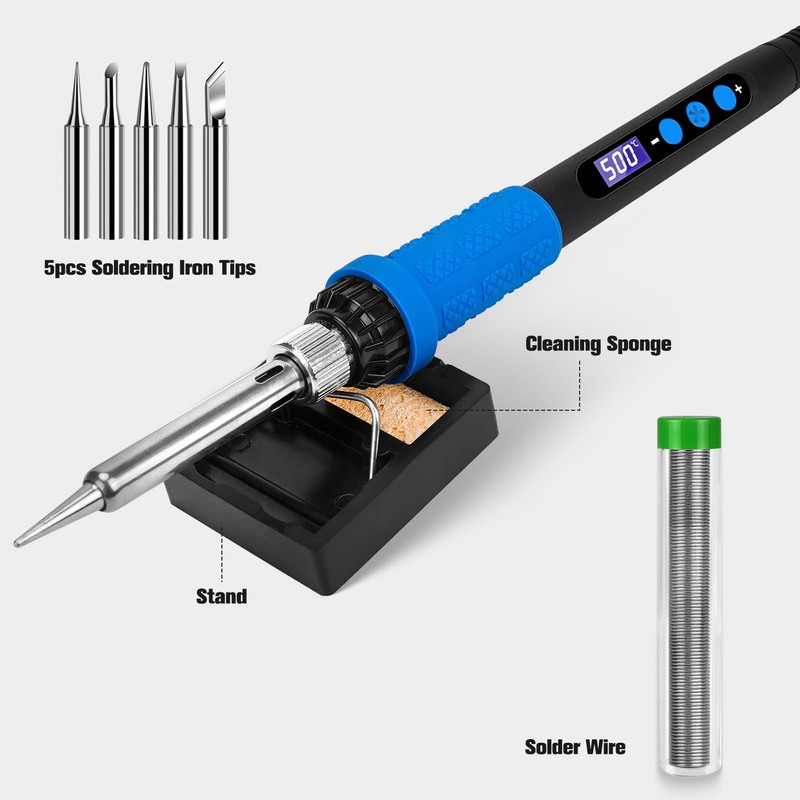 Soldering Iron Kit with LCD Display, 100W LED Display Adjustable
