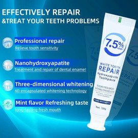Set 3-Pack Hydroxyapatite Toothpastes for Enamel Protection and Tooth Strengthening，Fresh Breath，Formula mild Mint， Daily Use for Oral Health.（ 4.23oz） (3)
