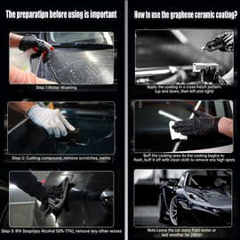 Autokcan Graphene Ceramic Coating(60ML), 10H Ceramic Coating for Cars, High Gloss Anti-Scratch Nano Coat Kit Hydrophbic Mirror Paint Protection 3 Years Prorection