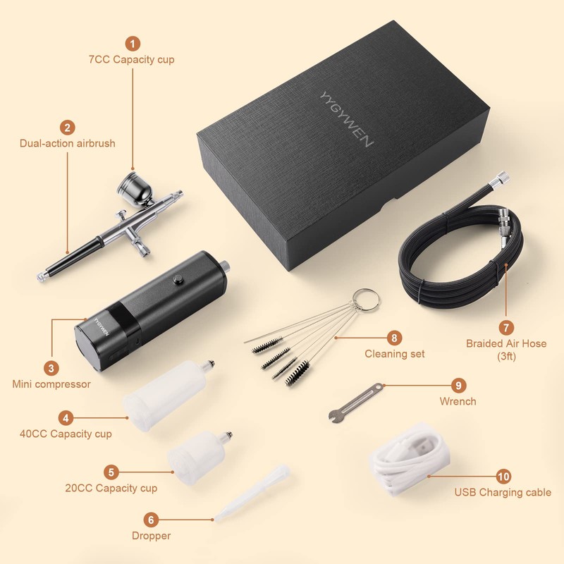Airbrush Kit with Compressor, 32PSI Handheld Mini Air Brush Gun