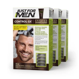 Just For Men Control GX Grey Reducing Shampoo, Gradually Colors Hair, 118ml (3 Count)