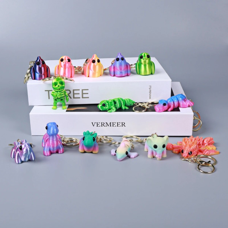 Vashine 3D Printed Friendly Materials Joint Moving Flexible Crystal Keychain