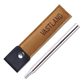 Vastland Bellows Fire Blowing Rod, Fire Starter, Carabiner Storage Case, Extendable, 6 Tiers, Caramel Brown